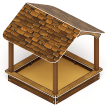 Песочный дворик с навесом Домик (Коричневый) - ИО 6.01.02-01