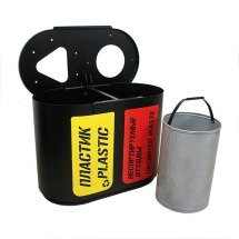 Урна для раздельного сбора мусора Город 2, 2 секции (2х38л) Урна для раздельного сбора мусора Город 2, 2 секции (2х38л)