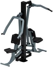 Тяга верхняя + жим от груди (серый) - Уличный тренажер двойной - СТ 027-13.И1