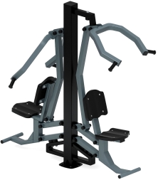 Тяга верхняя + жим от груди (серый) - Уличный тренажер двойной - СТ 027-13.И1, фото 3 Тяга верхняя + жим от груди (серый) - Уличный тренажер двойной - СТ 027-13.И1, фото 3