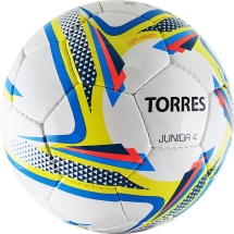 Мяч футбольный "TORRES Junior-4" р.4, бело-желто-голубой Мяч футбольный "TORRES Junior-4" р.4, бело-желто-голубой