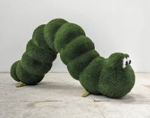 Топиари гусеница, h=100 см - газон Deluxe Green, зелёная