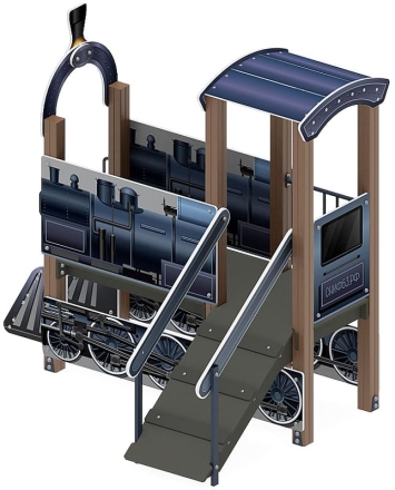 Паровозик (серо-синий) - Беседка мини - МФ 10.03.05-11, фото 4