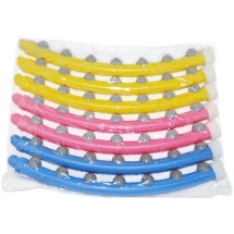 Обруч массажный однорядный с антицелюлитными шариками 7секций 700 грамм Обруч массажный однорядный с антицелюлитными шариками 7секций 700 грамм