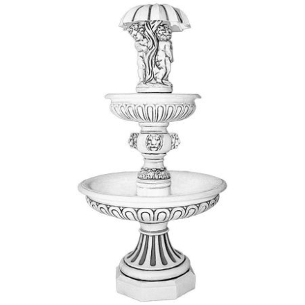 Фонтан скульптурный &quot;Девочка и мальчик под зонтом&quot; 2 чаши артикул 775, фото 1