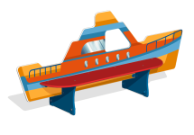 Лавочка Кораблик МФ-05.14Х двойная для детской площадки Лавочка Кораблик МФ-05.14Х двойная для детской площадки