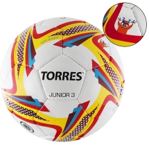 Мяч футбольный "TORRES Junior-3" р.3, бело-красно-желтый Мяч футбольный "TORRES Junior-3" р.3, бело-красно-желтый