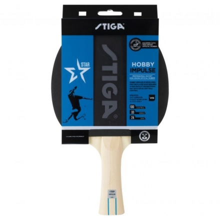 Ракетка для н/т Stiga Hobby Impulse WRB, арт.1210-6418-01, для начин., накл.1,6мм ITTF, конич. ручка, фото 1
