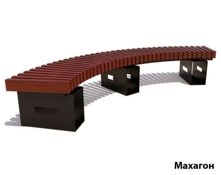 Парковая скамейка Сити, Лиственница (внутренний радиус 1500 мм) Полный круг (брус 30х60 мм), фото 5
