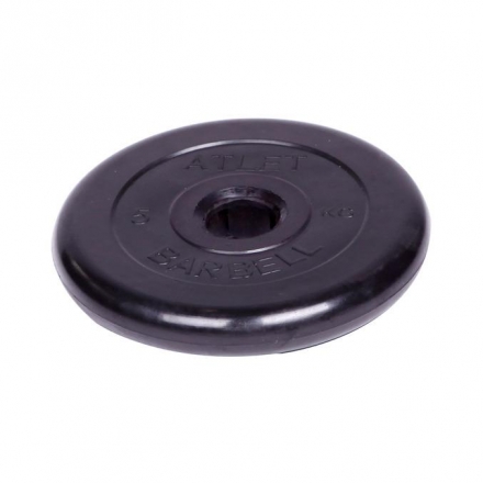 Диск обрезиненный Barbell Atlet d 51 мм чёрный 5 кг, фото 1