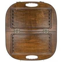 Шахматы + нарды резные "Овальные" 40, Haleyan Шахматы + нарды резные "Овальные" 40, Haleyan