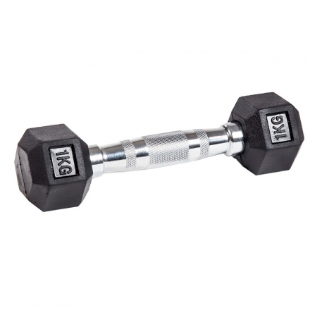 Гантель гексагональная обрезиненная ZSO,  1 кг, фото 1