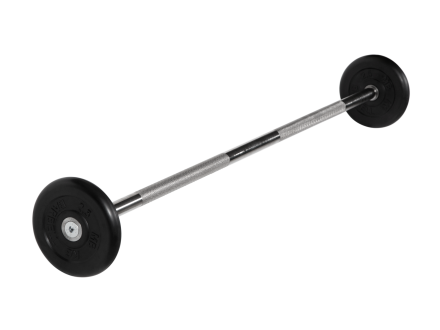 Штанга неразборная &quot;Barbell&quot; с чёрными дисками d 25 мм, 10 кг, фото 1