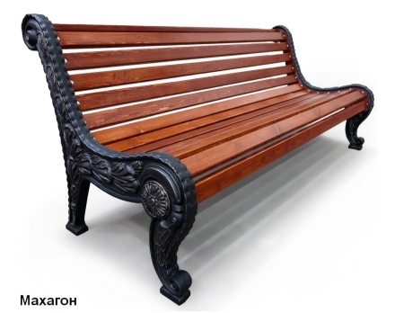 Скамейка чугунная Город, Сосна 1,8 м, фото 3