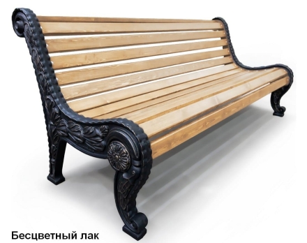 Скамейка чугунная Город, Сосна 1,8 м, фото 4