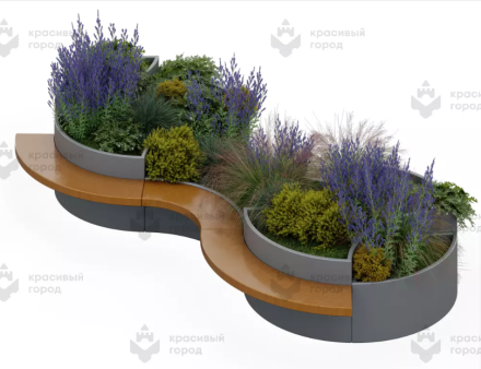 Цветочная композиция со скамейкой, фото 1