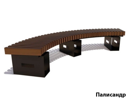 Парковая скамейка Сити, Лиственница (внутренний радиус 1500 мм) Пол круга (брус 43х90 мм), фото 1