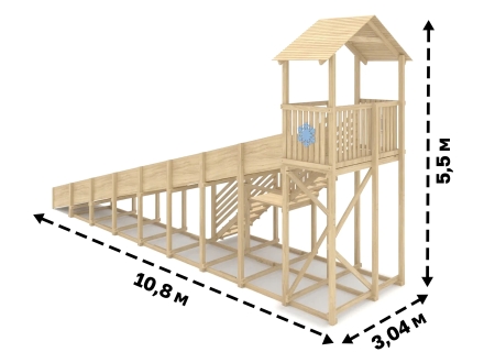 Зимняя горка "IgraGrad Snow Fox (Домик)", скат 10 м, без окраски, фото 3