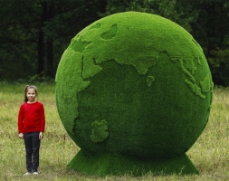 Топиари Земной шар (на подиуме), d=220см - газон Eco + Premium, фото 3