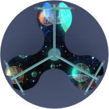 Карусель шестиместная усиленная, паттерн "Космо" КР002.11.14.18