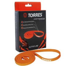 Эспандер "TORRES латексная петля", длина 208 см, шир.1,3 см, сопротивление 15 кг, оранжевый