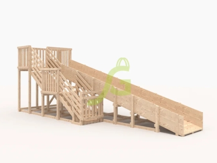 Зимняя горка "IgraGrad Snow Fox", скат 8 м, без окраски, фото 1