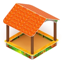 Песочный дворик с навесом Домик (Полянка) - ИО 6.01.02-03