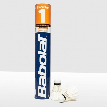 Воланы для бадминтона BABOLAT 1 (перо/пробка),арт.551023, уп.12шт., бел., сред. скор., фото 1