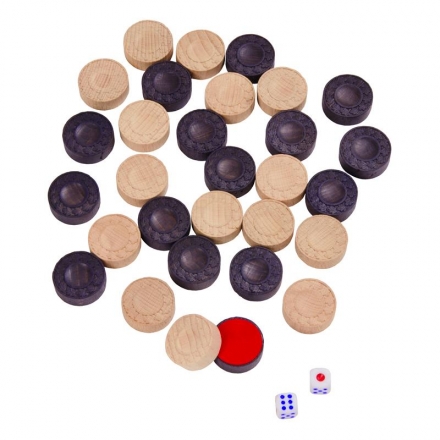 Нарды кожаные &quot;Цветок&quot; средние (Россия, дерево, 50х25х5 см), фото 1