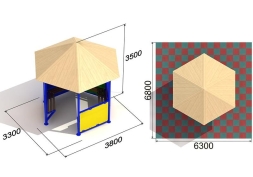 Уличная беседка 3000 фанера для парков и дворов, фото 3 Уличная беседка 3000 фанера для парков и дворов, фото 3