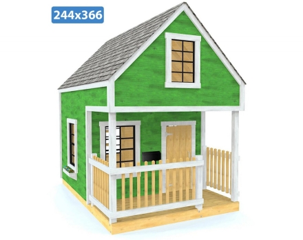 Игровой домик TORUDA WOOD Коттедж 3 с мансардой и крыльцом, фото 2