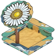 Песочница с навесом Ромашка (Пастель) - ИО 5.01.16-01