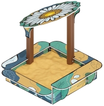 Песочница с навесом Ромашка (Пастель) - ИО 5.01.16-01