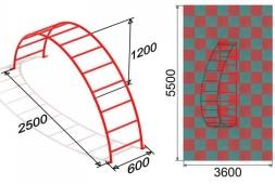 Уличный Турник Мостик для детской спортивной площадки, фото 3 Уличный Турник Мостик для детской спортивной площадки, фото 3