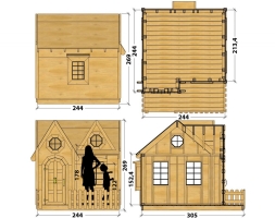 Игровой домик TORUDA WOOD Коттедж 1 с крыльцом, фото 2 Игровой домик TORUDA WOOD Коттедж 1 с крыльцом, фото 2
