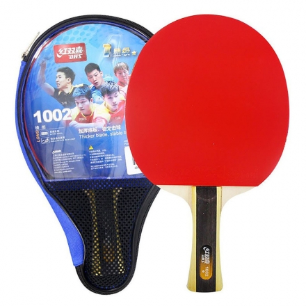 Ракетка для н/т DHS T1002, 1* звезда, для начинающих игроков, накладка 1,8 мм, кон. ручка, фото 1