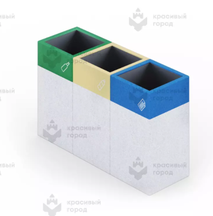 Урна «Ухоженный двор» трио бетонная, фото 1