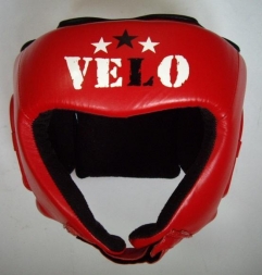 Шлем боксерский VELO открытый (кожа) красный p.XL AIBA