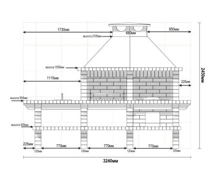 Печь Аристократ 730 Прямоугольный кирпич красный , фото 8