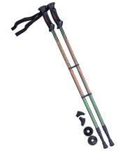 Палки для скандинавской ходьбы Longway, 77-135 см, 2-секционные, тёмно-зеленый/оранжевый