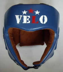 Шлем боксерский VELO открытый (кожа) синий p.L AIBA