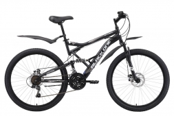 Велосипед Black One Attack FS 26 D чёрный/серый/белый 16&quot;