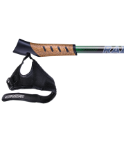 Палки для скандинавской ходьбы Rainbow, 77-135 см, 2-секционные, чёрный/ярко-зелёный