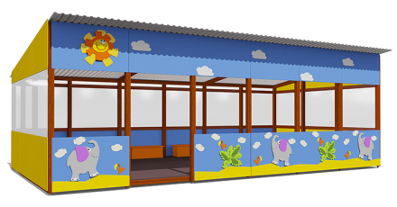 Теневой навес серия Тропикана ВСТ 1515 40 м2 для улицы, фото 1