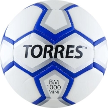 Мяч футбольный сувенирный "TORRES BM1000 Mini", размер 1, д.15 см, бело-сине-черный Мяч футбольный сувенирный "TORRES BM1000 Mini", размер 1, д.15 см, бело-сине-черный