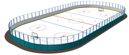 Хоккейная площадка 40х20 м стеклопластик 5 мм с ограждением по периметру, фото 1