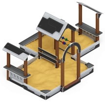 Песочный дворик двойной большой с навесом Домик (Техно) - ИО 6.01.03-04 