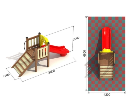 Детская горка ActiWood AW - 10/900 для игровой площадки, фото 3