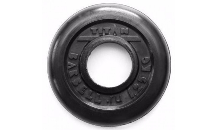 Диск обрез. для штанги/гантели черный (d = 51 мм, 1,25 кг), фото 1