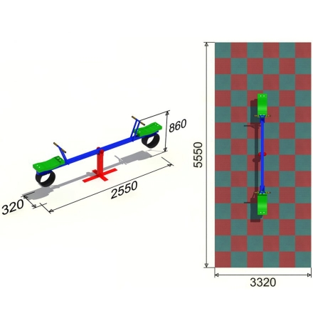 Качели-балансир Весы для детской площадки, фото 3